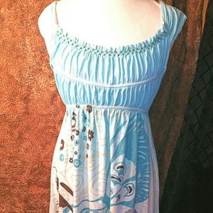 Bamboo Co Ladies midi dress with cap sleeves